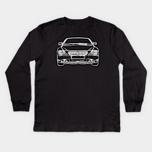 White E64 Car Sketch Art Kids Long Sleeve T-Shirt